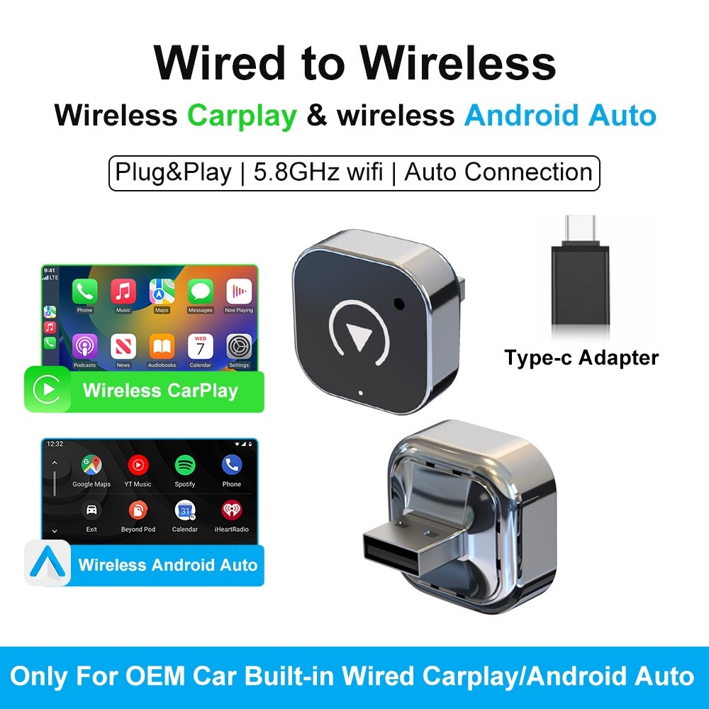Smartwatch Universal - FLIXIVI 2026 Adaptor CarPlay Nirkabel 2-in-1