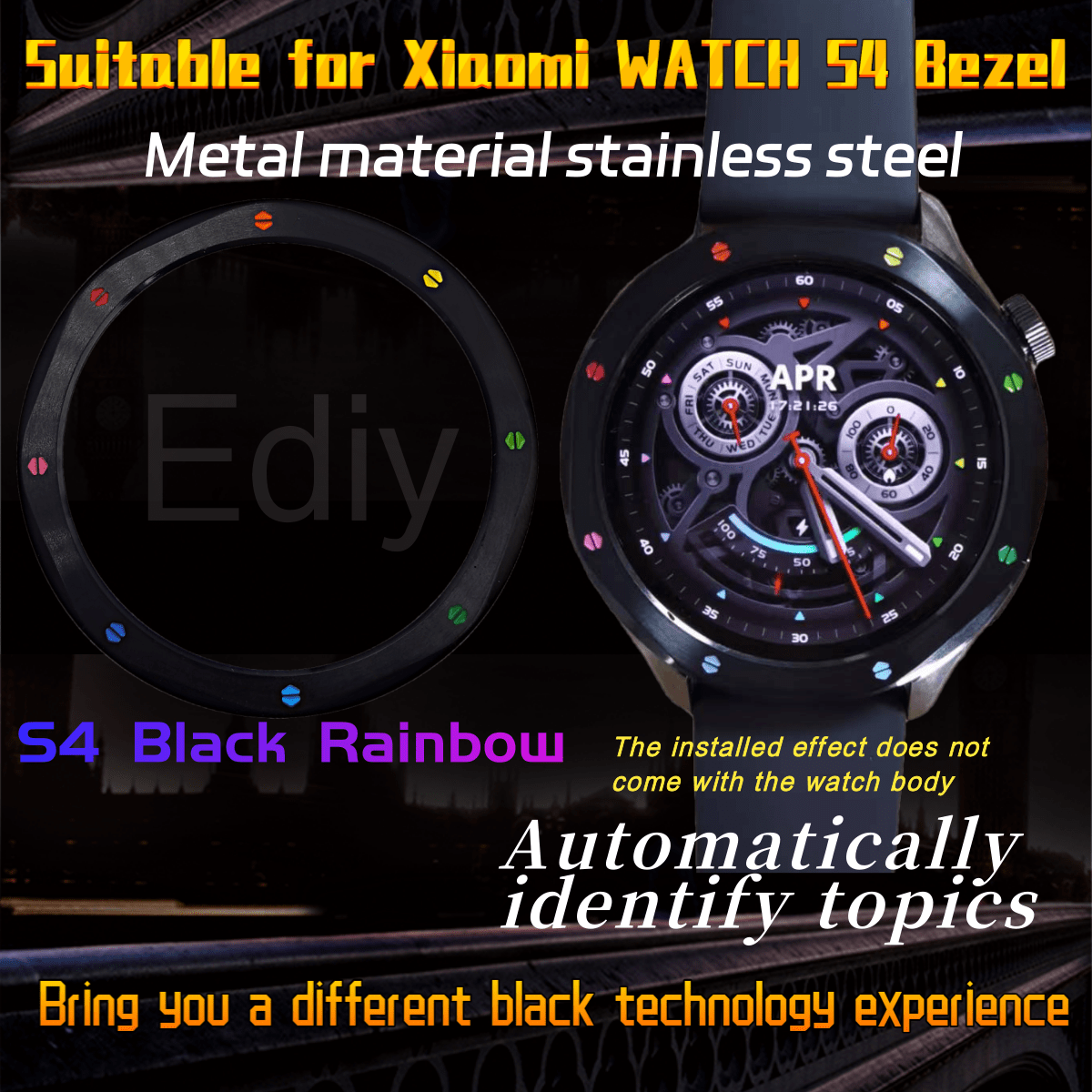 Xiaomi Smartwatch S3 Accessories - Cincin Bezel Logam Pelindung Layar Kaca