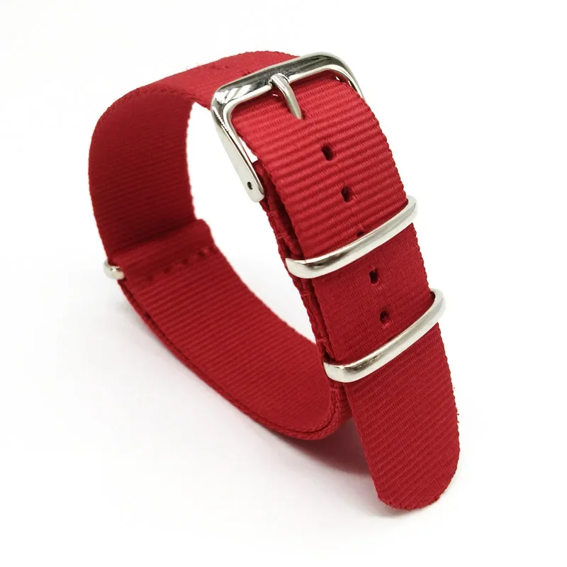 Nylon Nato Strap - Tali Nilon Merah Pria & Wanita