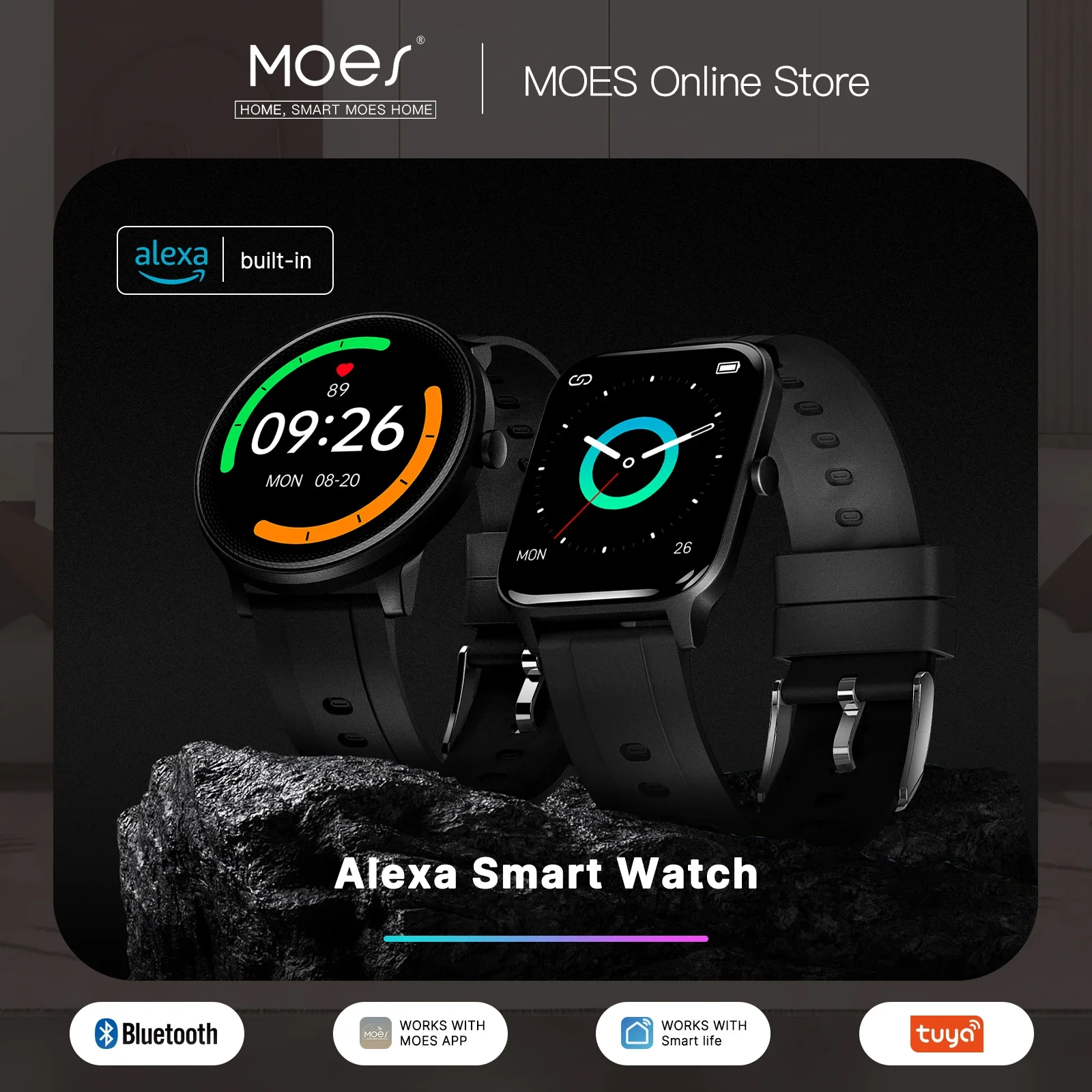 Smartwatch Touch - MOES jam tangan pintar Alexa pelacak