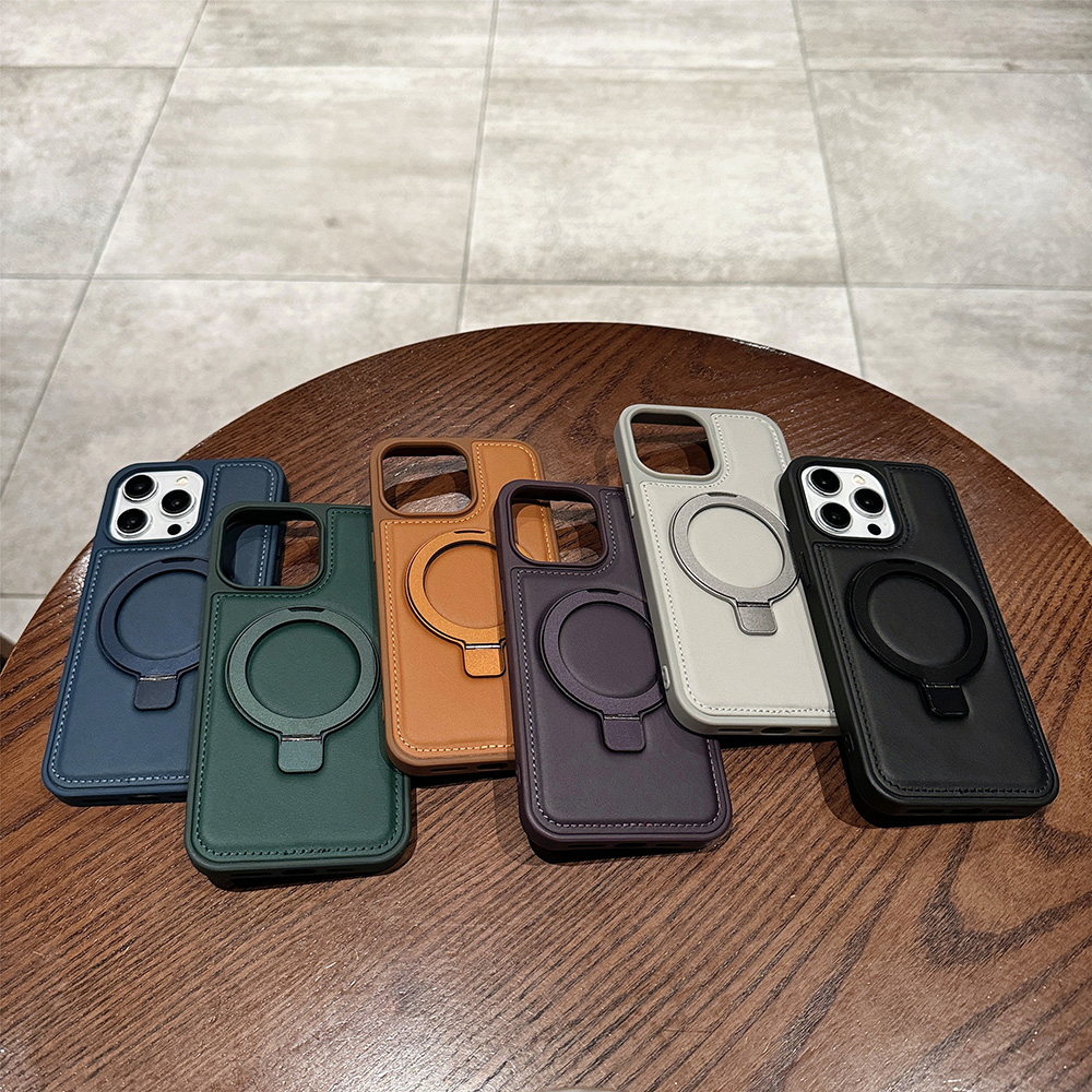 Magnetic Charging Stand - Casing Kulit PU Magnetik untuk Apple
