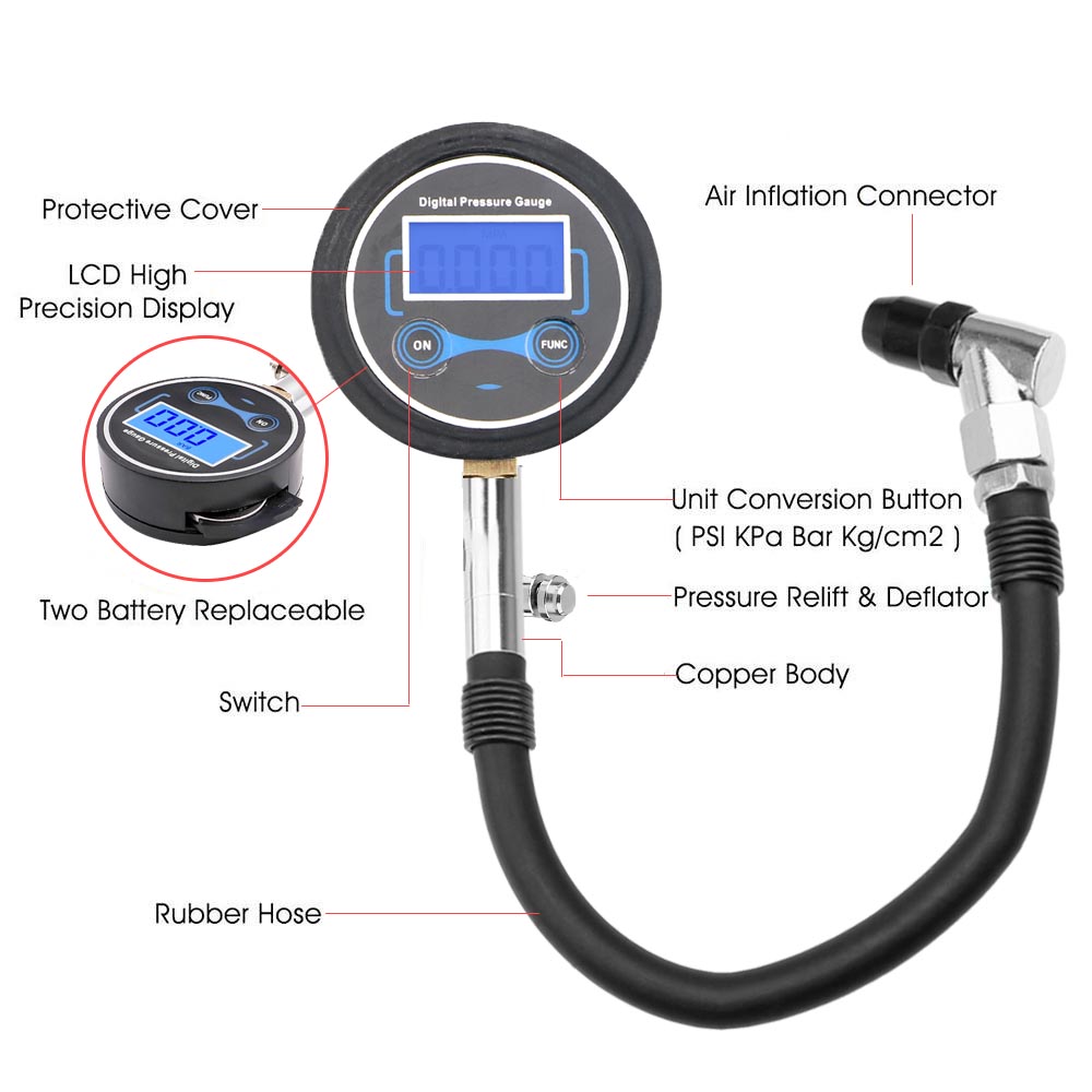 0-200Psi pengukur tekanan ban  - Smartwatch Universal ulasan dan harga