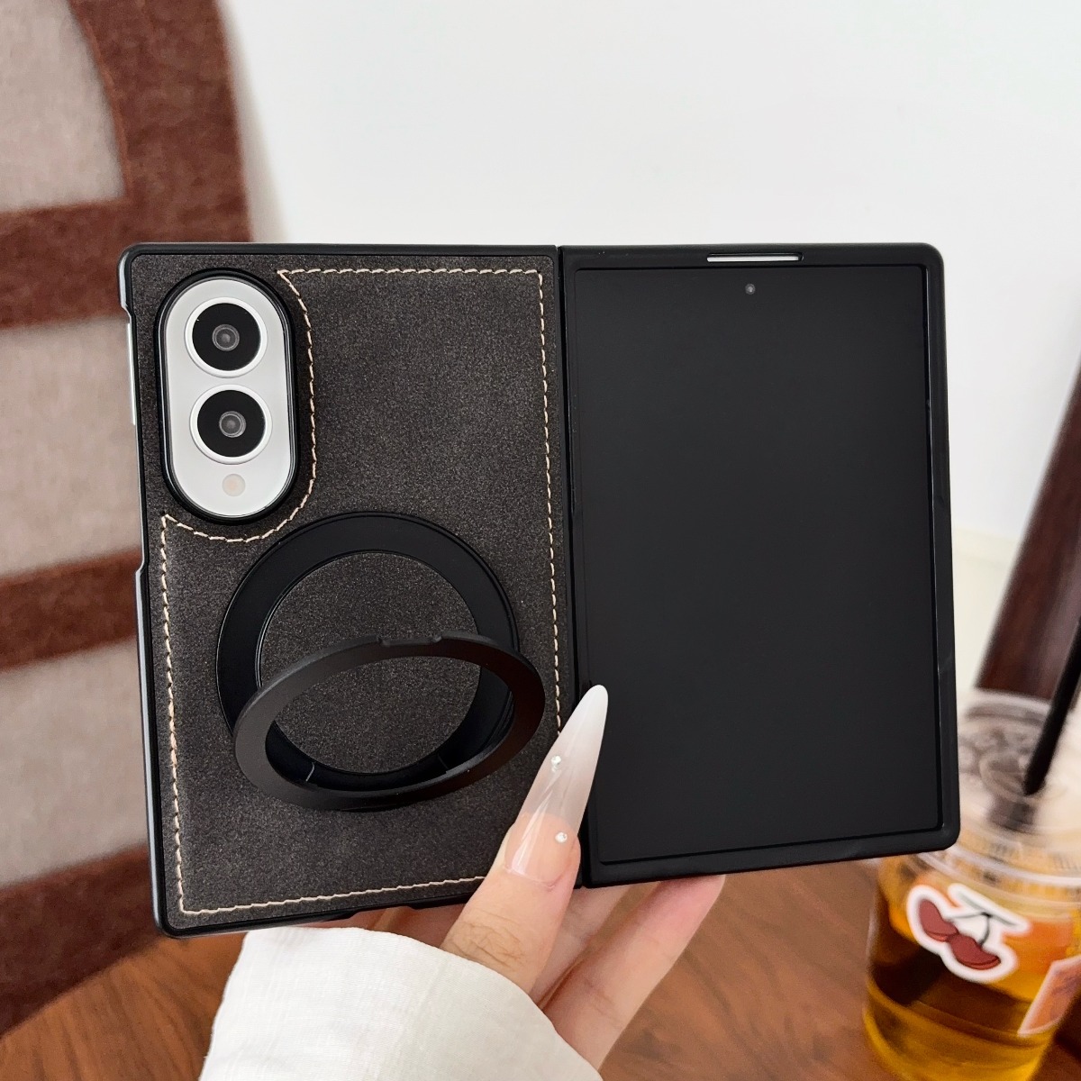 Casing Ponsel Kulit Domba Mewa - Magnetic Charging Stand ulasan dan harga