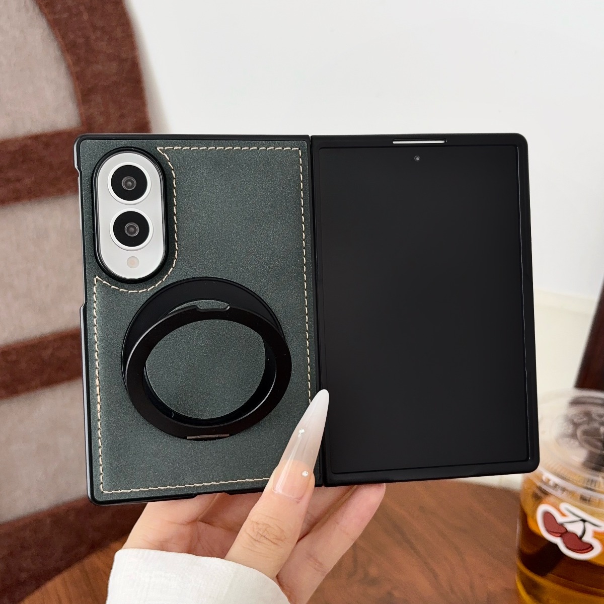 Casing Ponsel Kulit Domba Mewa - Magnetic Charging Stand ulasan dan harga