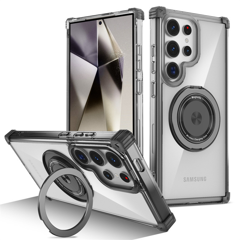 360 ° Casing Ponsel Transparan - Magnetic Charging Stand ulasan dan harga
