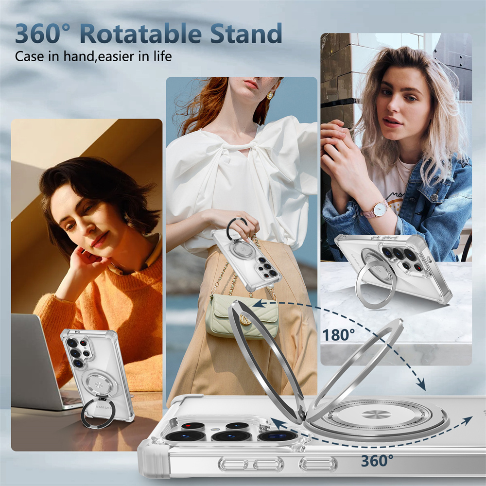 360 ° Casing Ponsel Transparan - Magnetic Charging Stand ulasan dan harga