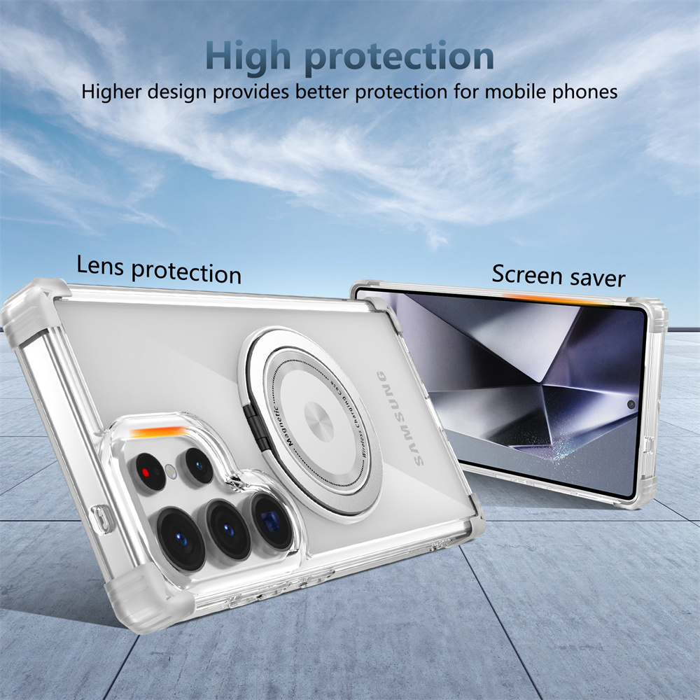 360 ° Casing Ponsel Transparan - Magnetic Charging Stand ulasan dan harga