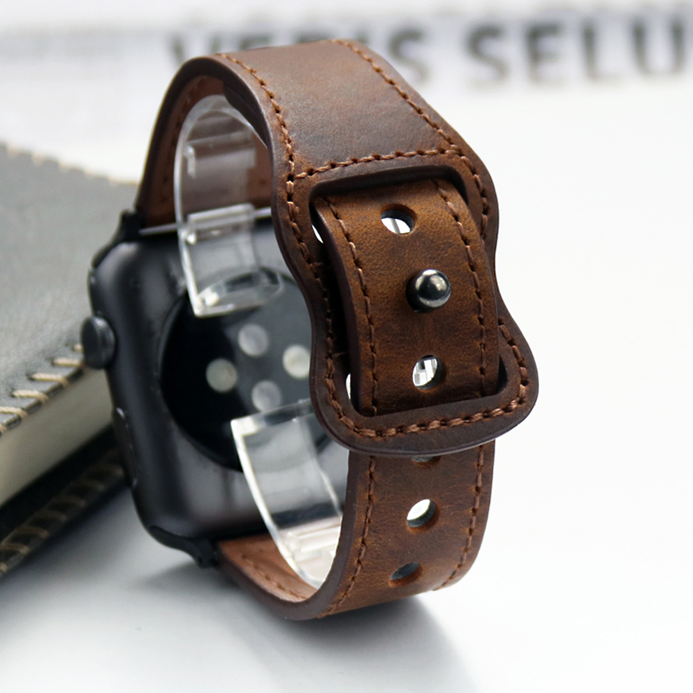 Tali jam kulit asli untuk Appl - Smartwatch Accessories Shop ulasan dan harga